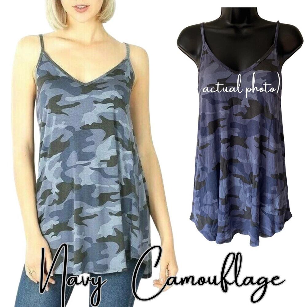 Zenana Outfitters Camouflage Print Reversible Spaghetti Cami Tank top Dress SMAL